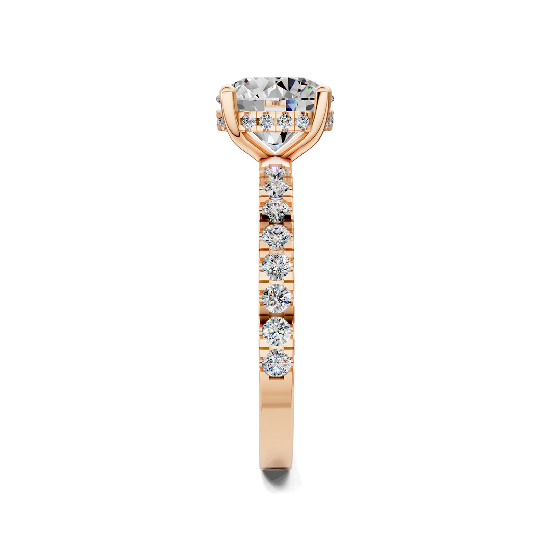 SA81 - Alexandra Petite Pave and Hidden Halo Engagement Ring