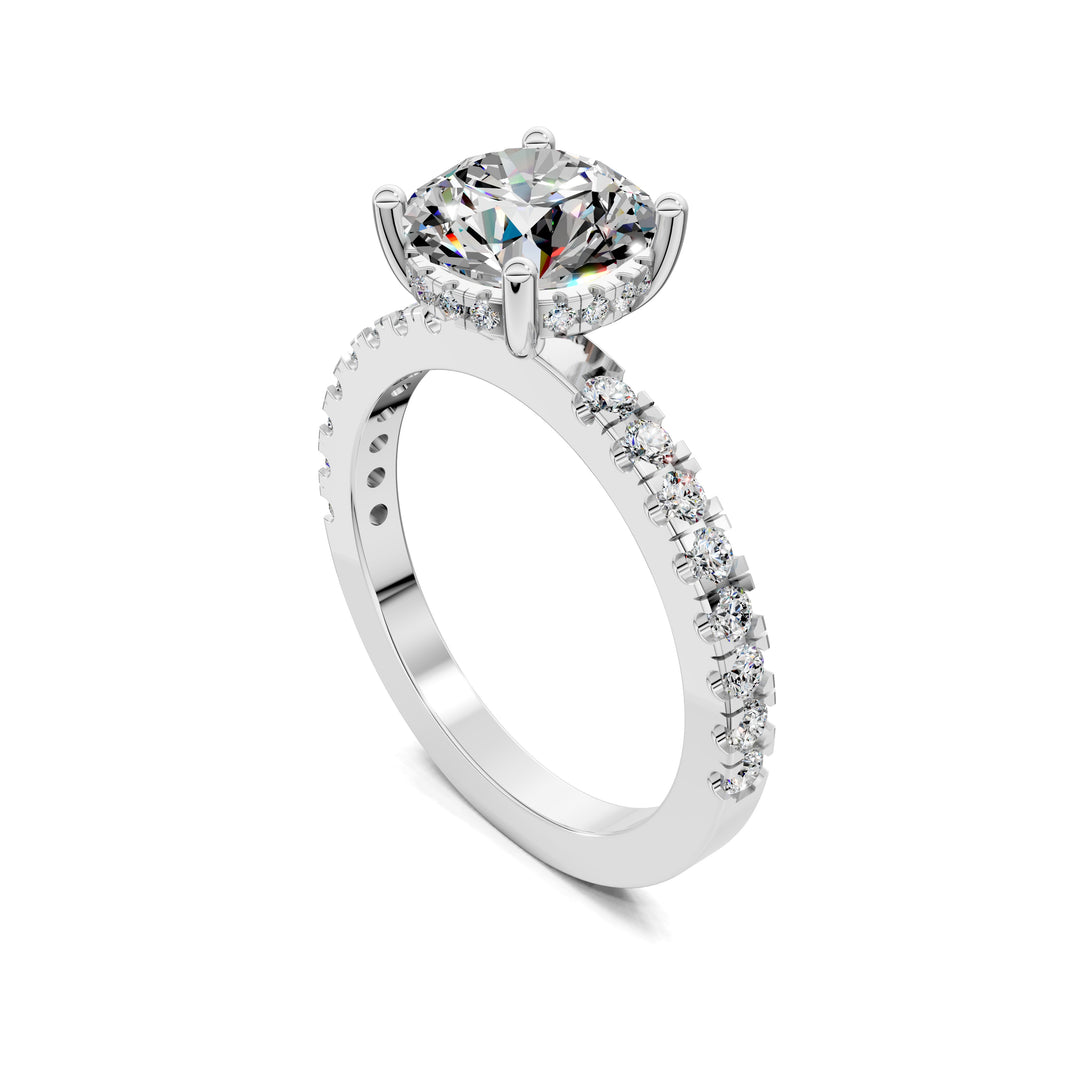 SA81 - Alexandra Petite Pave and Hidden Halo Engagement Ring