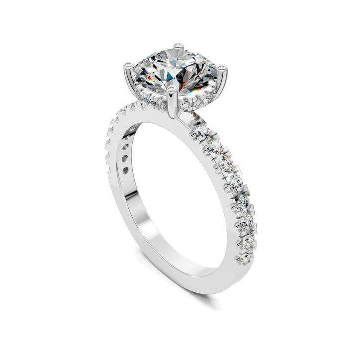 SA81 - Alexandra Petite Pave and Hidden Halo Engagement Ring