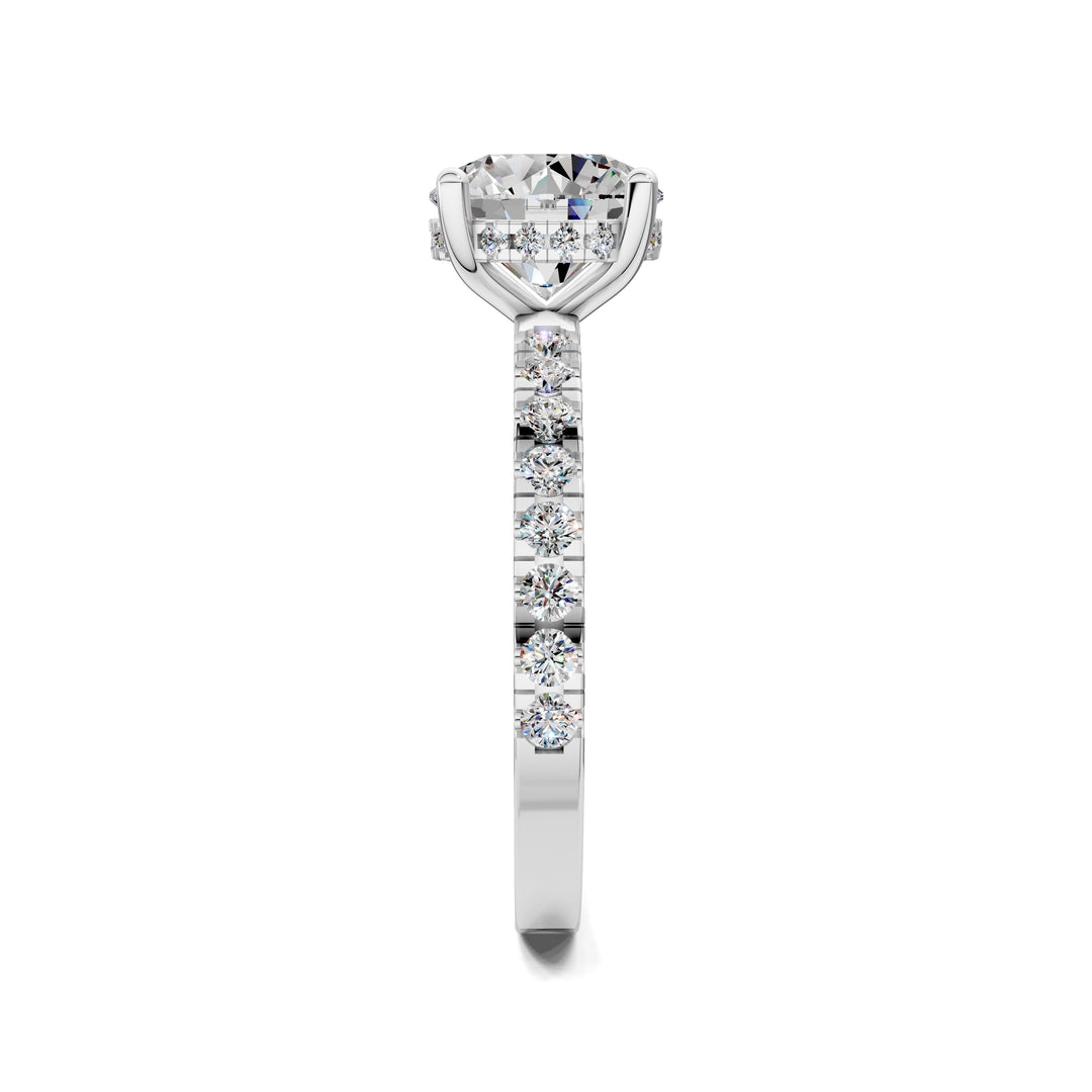 Alexandra Petite Pave and Hidden Halo Engagement Ring