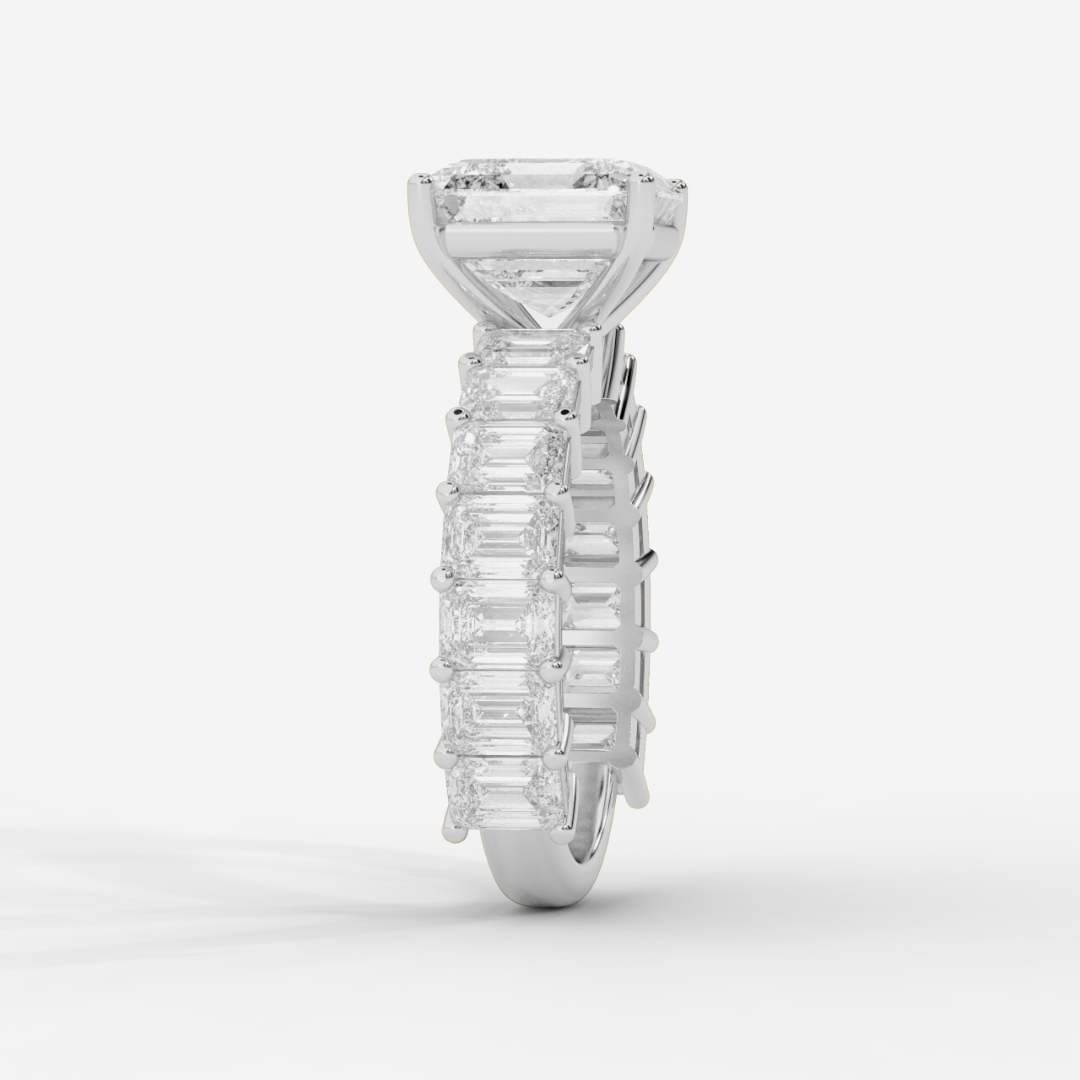 Asscher Cut with Emerald Eternity Ring