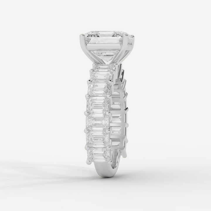 Asscher Cut with Emerald Eternity Ring