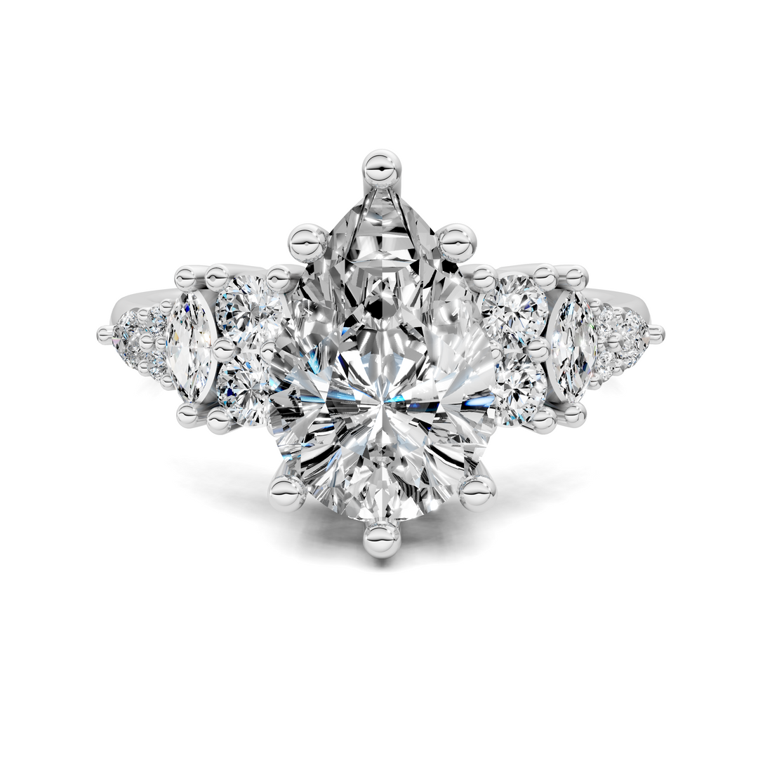 Bobbie Marquise and Round Cluster Ring