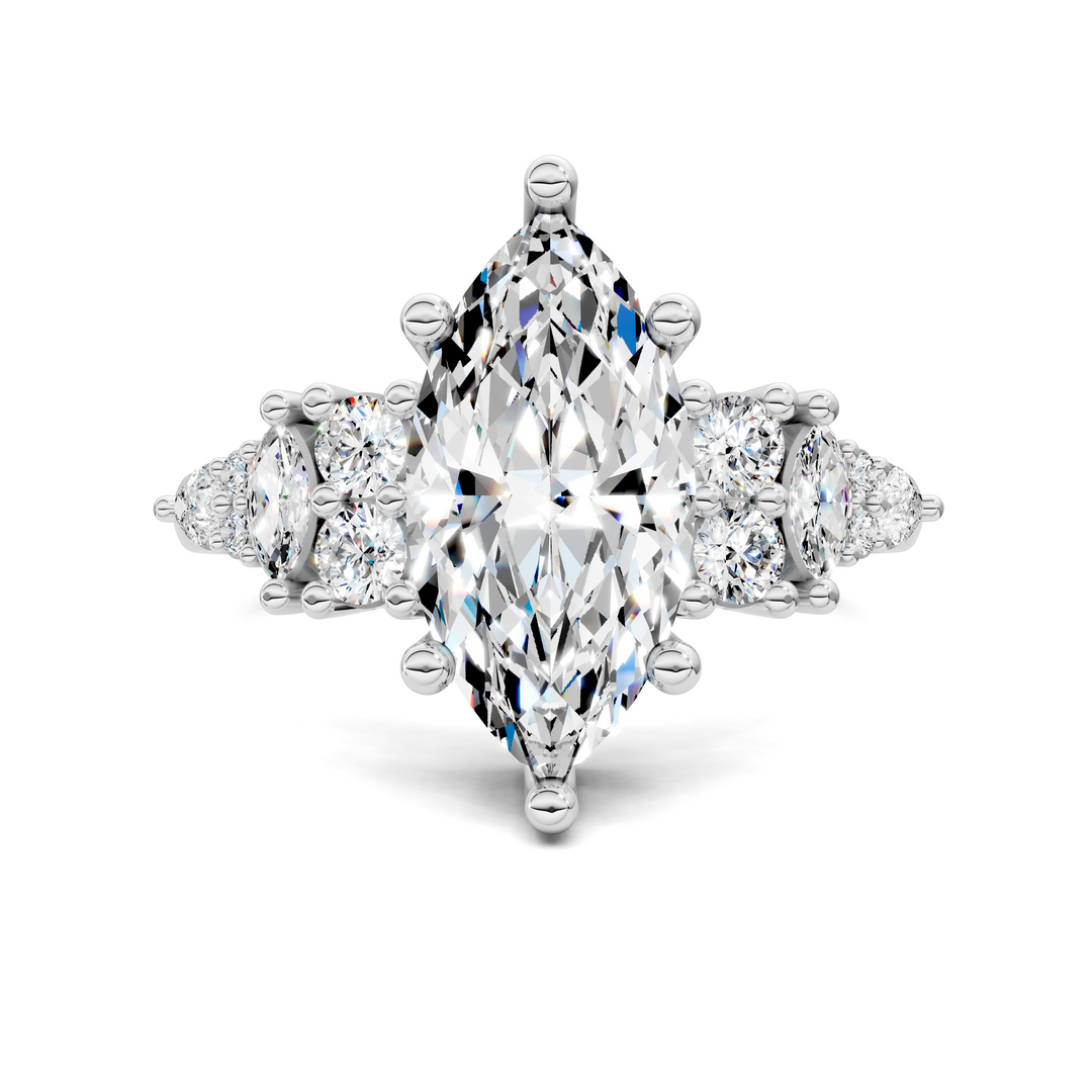 Bobbie Marquise and Round Cluster Ring