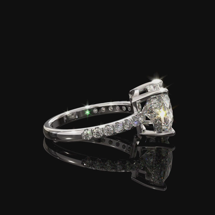 CUSTOM Oval Oval 5.01 E VS1 LAB DIAMOND Ring in White Gold