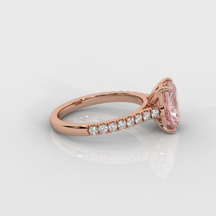 Pink Radiant with Pave Ring