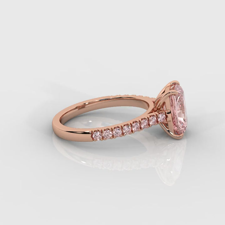 Pink Radiant with Pink Pave Ring