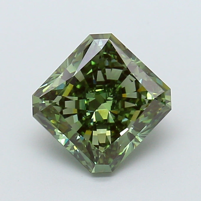 CUSTOM Radiant 2.01ct Fancy Deep  Green VVS2 - Pendant
