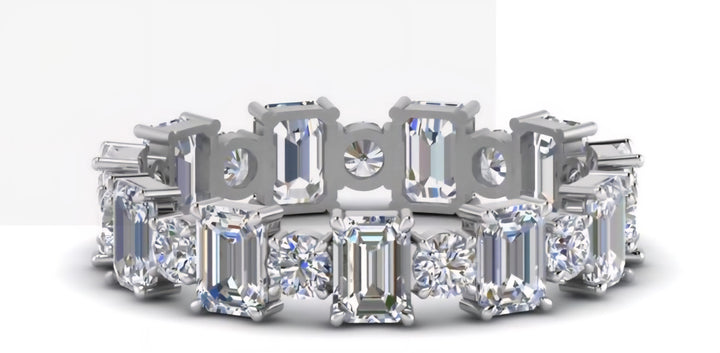 CUSTOM  Long Cushion+ Hidden halo and 3/th pave LAB DIAMOND Ring in Platinum